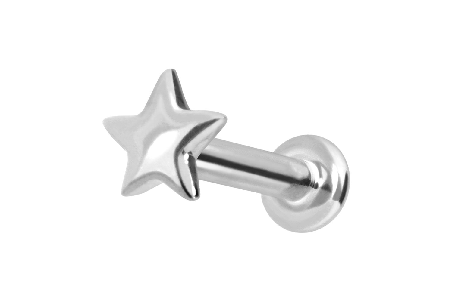 14 Karat Gold Labret Piercing mit Push Fit STERN